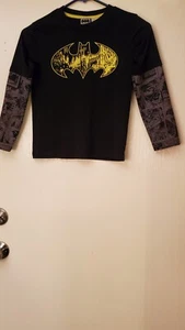 Camiseta Batman niño, talla S/6-7, LS, negro/amarillo - Imagen 1 de 3