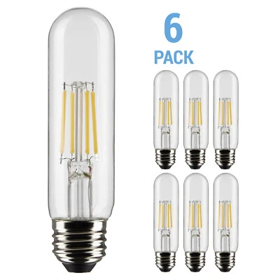 6 Pack Satco LED Filament 120V 5.5W 40W Dimmable T10 Medium E26 4000K Cool White - Image 1 of 4