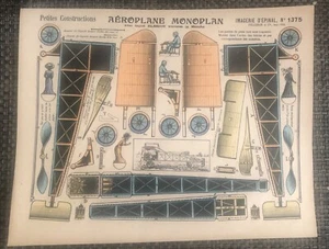 BILDER VON EPINAL NR. 1375 FLUGZEUG MONOPLAN - Bild 1 von 7