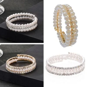 Multi Layer Hand Wrist Bracel Full Rhinestone Bridal Jewelry Wedding - Picture 1 of 17