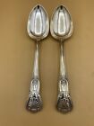 Pair Solid Silver Irish Table Spoons George Iv Dublin 1823 By James Scott 212G