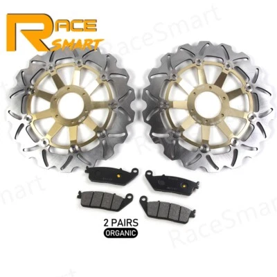 Juego de discos rotores de freno delanteros + pastillas para Honda Valkyrie 1500 GL1500 F6C 1997-2003 Foto 1 de 4