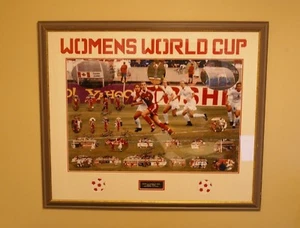 SEPT 1 2002 WOMENS WORLD CUP UNDER 19 AUTOGRAPHED GOLD MEDAL GAME FRAMED PHOTO - Picture 1 of 12