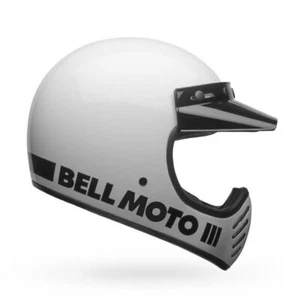 Vollständiger Helm Bell Moto-3 Classic Gloss White - Bild 1 von 9
