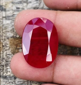 Red Ruby Gemstone Oval Shape Handmade Gemstone AAA Quality For Jewelry Making - Picture 1 of 3