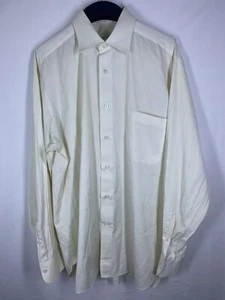 Ermenegildo Zegna Shirt Mens 16.5 42 Large Ivory White Button Up Long Sleeve - Picture 1 of 15
