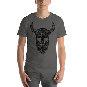 Celtic Knot Viking Helmet Graphic Unisex T-shirt - Picture 1 of 13