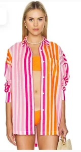 Neu Beach Riot gestreiftes Hemd Bluse mehrfarbig Größe XL Large kostenloser Versand - Bild 1 von 13