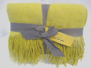 West Elm Hues Just For You Yarn Dyed The Warmest Throw 44"x56" Mustard NWT - Picture 1 of 3