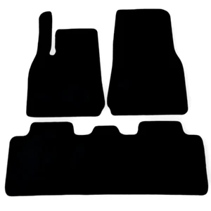 Car Floor Mats Velour for Tesla Model Y Waterproof Black Carpet Auto Liners New - Picture 1 of 12
