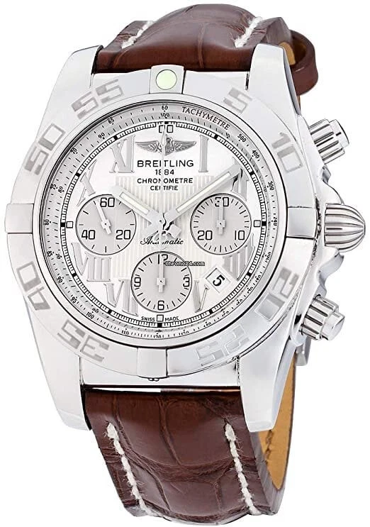 Breitling Windrider Chronomat 44 Chronograph Steel on Brown Croc Strap - Image 1 of 1