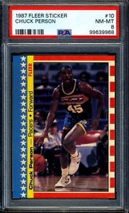 1987 Fleer Sticker #10 Chuck Person PSA 8 NM-MT *Indiana Pacers* - Picture 1 of 2