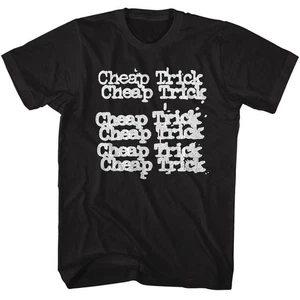 Cheap Trick - Name Repeat - American Classics - Solid Black Adult Short Sleeve T - Picture 1 of 3