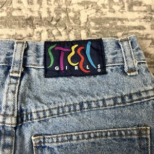 Vintage Steel Girls High Waist Denim Knee Length Skirt Made In USA Size 14 - Picture 1 of 11