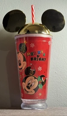 Disney Mickey Mouse Holiday Cheer Light-Up Straw Tumbler