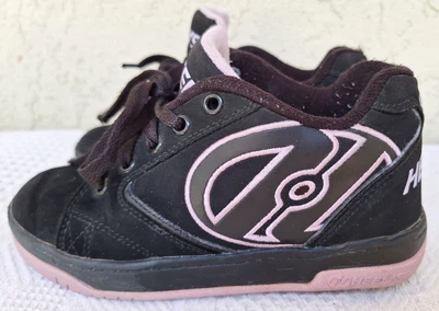 HEELYS Unisex Kids Voyager Wheeled Shoe Black/White/Pink Youth Size 2 - Image 1 of 4