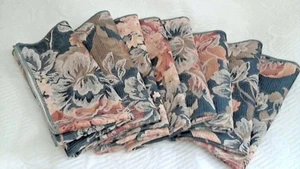 Gobelin Stil Dicke Blumen Servietten Set 8 17" x 17" NEU Maschine Gewinde Saum - Bild 1 von 5