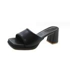 Womens Fashion Summer Peep Toe Pure Color Slippers Pumps High Heels Sandals Size