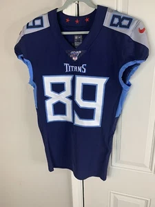 2019 Nike Tennessee Titans #89 Cole Wick Team Issued Navy Jersey Size 42 L-BK - Picture 1 of 10