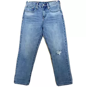 J. Crew Slouchy Boyfriend Jeans Size 23P 23 Petite Basin Wash Distressed BD365 - Picture 1 of 10