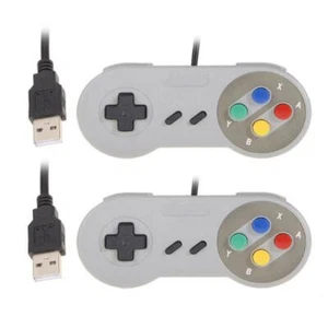 Paquete de 2 Controlador USB SNES Game Pad para PC Mac Linux Raspberry Pi 4 Retropie - Imagen 1 de 3