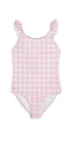 Traje de baño Polo Ralph Lauren para niña talla 16 con volantes rosa guinga traje de baño nuevo con etiquetas - Imagen 1 de 3