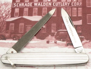 SCHRADE WALDEN NY Late 1940’s-Early 50’s #709S Senator Penknife Patterned Metal - Picture 1 of 11