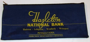 VINTAGE "HAZLETON NATIONAL BANK" GELDEINZAHLUNG TASCHE/BEUTEL! MESSING REISSVERSCHLUSS! RIFKIN! - Bild 1 von 7