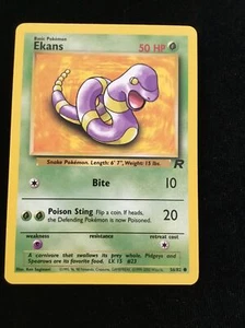 Tarjeta de Pokémon De Colección - Ekans 56/82 - Juego de Cohetes de Equipo - Casi Nuevo - Imagen 1 de 2