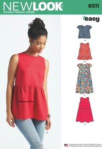 NEW LOOK 6511 MISSES' TOPS  Sewing pattern Sizes 6 - 18 Skill: EASY - Picture 1 of 7