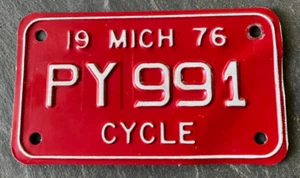 VINTAGE 1976 MICHIGAN MOTORCYCLE LICENSE PLATE - Picture 1 of 2