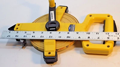 Kobalt 100 Foot Open Reel Measuring Tape Tool Hand Crank Ft Yellow - Image 1 of 4
