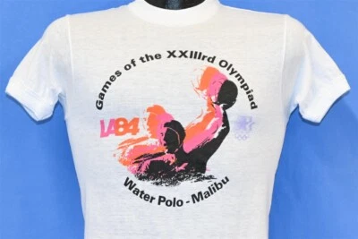 vintage 80s LA84 OLYMPIC GAMES LOS ANGELES XXIII WATER POLO t-shirt OLYMPICS XS - Image 1 of 4