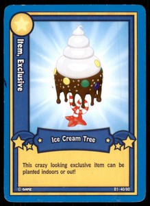 2007 Ganz Webkinz Series 1 Card Ice Cream Tree #40