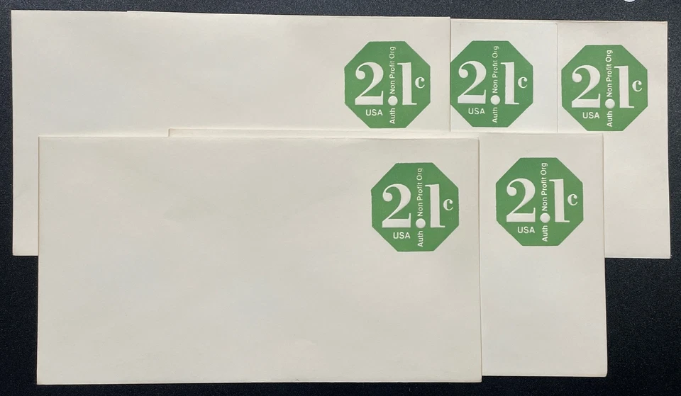US Scott U578 Lot Of 5:  2.1¢ Entire Stamp Envelope; Unused; - Image 1 of 1