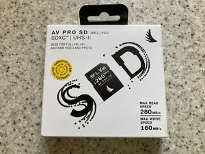 Angelbird AV PRO SD V60 MK2 UHS-II SDXC Memory Card 64GB AB-AVP064SDMK2V60 - Picture 1 of 5