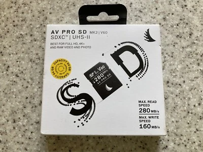 Angelbird AV PRO SD V60 MK2 UHS-II SDXC Memory Card 64GB  AB-AVP064SDMK2V60 - Image 1 of 4