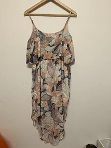 TSID Clothing Women Fashion Pink Floral Print Party Sheer Dress Boho Size 14 - Picture 1 of 10