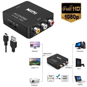 RCA AV to HDMI HD Converter Composite CVBS Audio Video Adapter Wii NES SNES - Picture 1 of 13