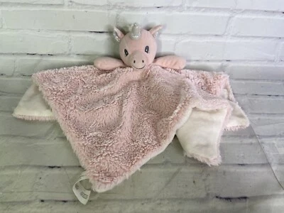 Trend Lab Pink White Shimmer Unicorn Security Blanket Lovey Plush Baby Girl Toy - Image 1 of 4