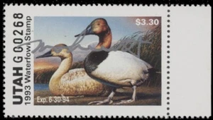 1993 Utah State Waterfowl Stamp Hand Signed in Silver Ink by Governor Leavitt - Picture 1 of 1