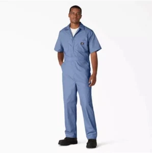 NEW Dickies Short Sleeve Coveralls Men’s Size Large 44 Tall Blue - Picture 1 of 18