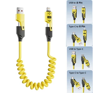 4 in 1 Multi USB C to Type C Charging Cable Fast Charger Cord for Apple CarPlay - Picture 1 of 13