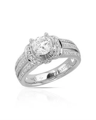 Anillo de compromiso Scott Kay 14k con halo de oro 0,37 quilates diamantes limpios. Talla 6,5. Nuevo Foto 1 de 3