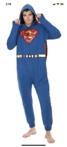 SUPERMAN DC COMICS DELUXE Pyjamas Suit W/Cape COSTUME LICENSED (MEN XL) - Picture 1 of 9