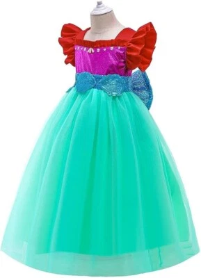 Girls Kids Mermaid Ariel Fancy Dress Princess Party Costume Gifts 3-4 Y / 100CM - Image 1 of 4