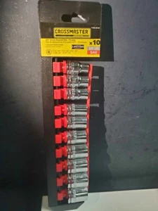 3/8" Drive Socket Set 6pt Point SAE Crossmaster 10 pcs - Bild 1 von 2