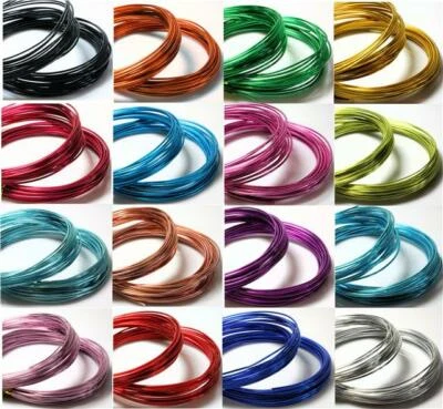 ALUMINIUM JEWELLERY CRAFT WIRE 0.8mm 1mm 1.5mm 2mm 20 COLOUR CHOICE 10mtrs - 6mt - Image 1 of 2