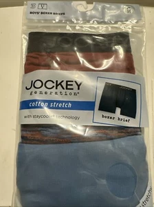 NEW Jockey Generation Boys Multicolor Cotton 3 PK Boxer Briefs Size Small - Picture 1 of 2
