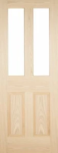 Victorian Oak 2 Light Obscure / Frosted Glass Internal Door (LPD Nostalgia) - Picture 1 of 5